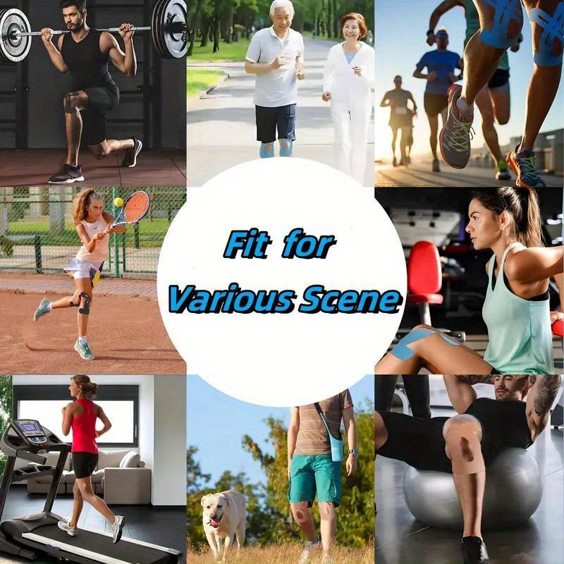12 Pieces Pre-Cut Knee Sports Patches – Elastic Muscle Tape for Knee & Ankle Support