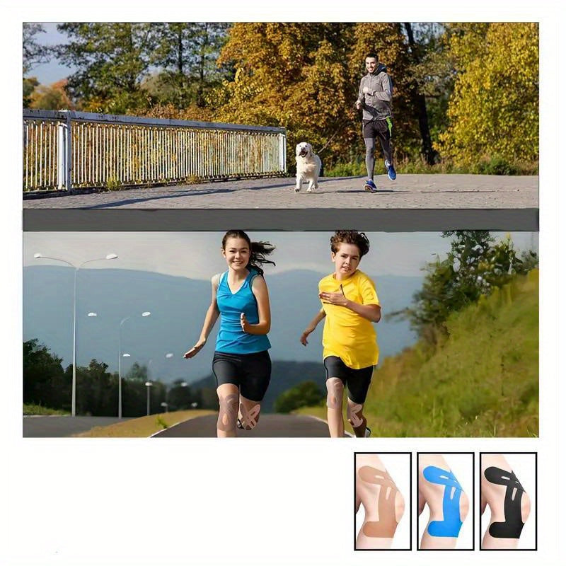 12 Pieces Pre-Cut Knee Sports Patches – Elastic Muscle Tape for Knee & Ankle Support