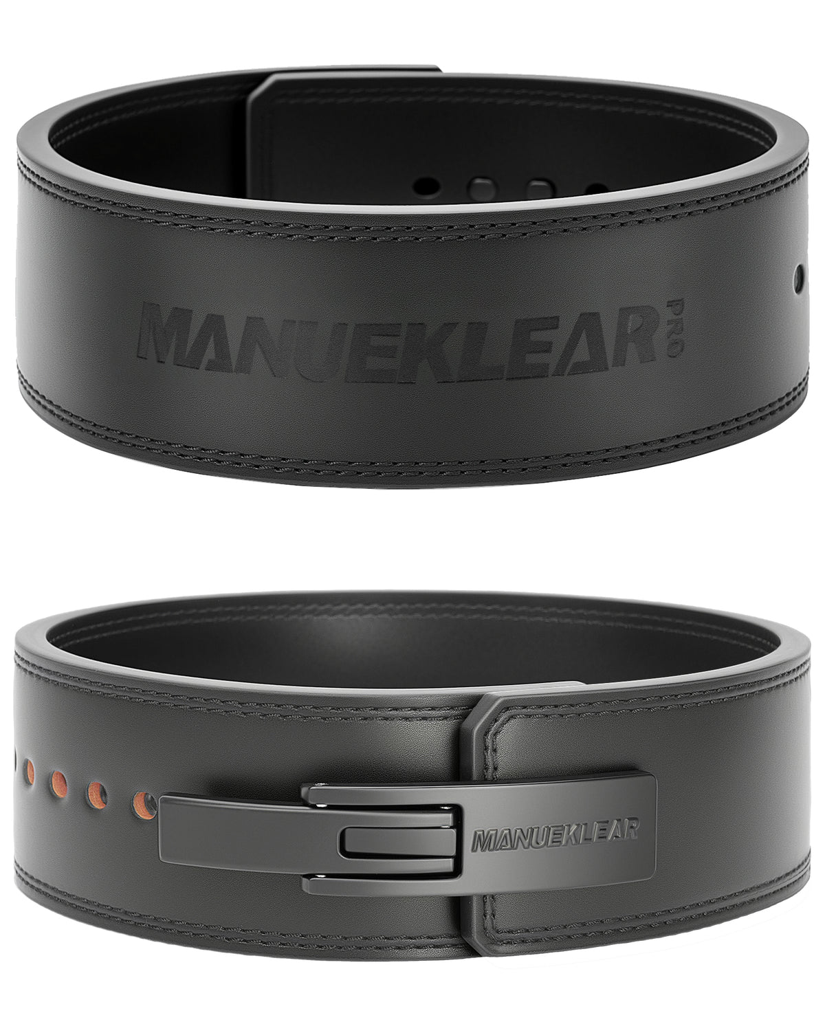 black leather weight lifting belt lever for powerlifting