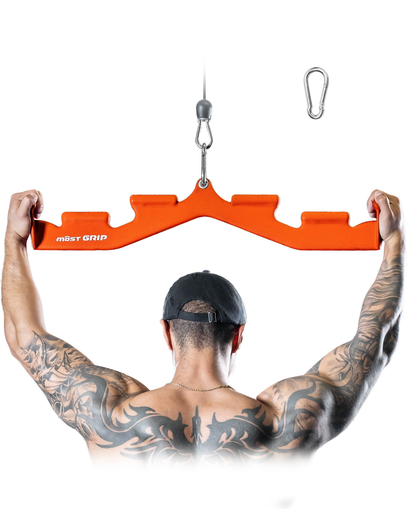 Orange multi-grip lat pulldown bar main product image