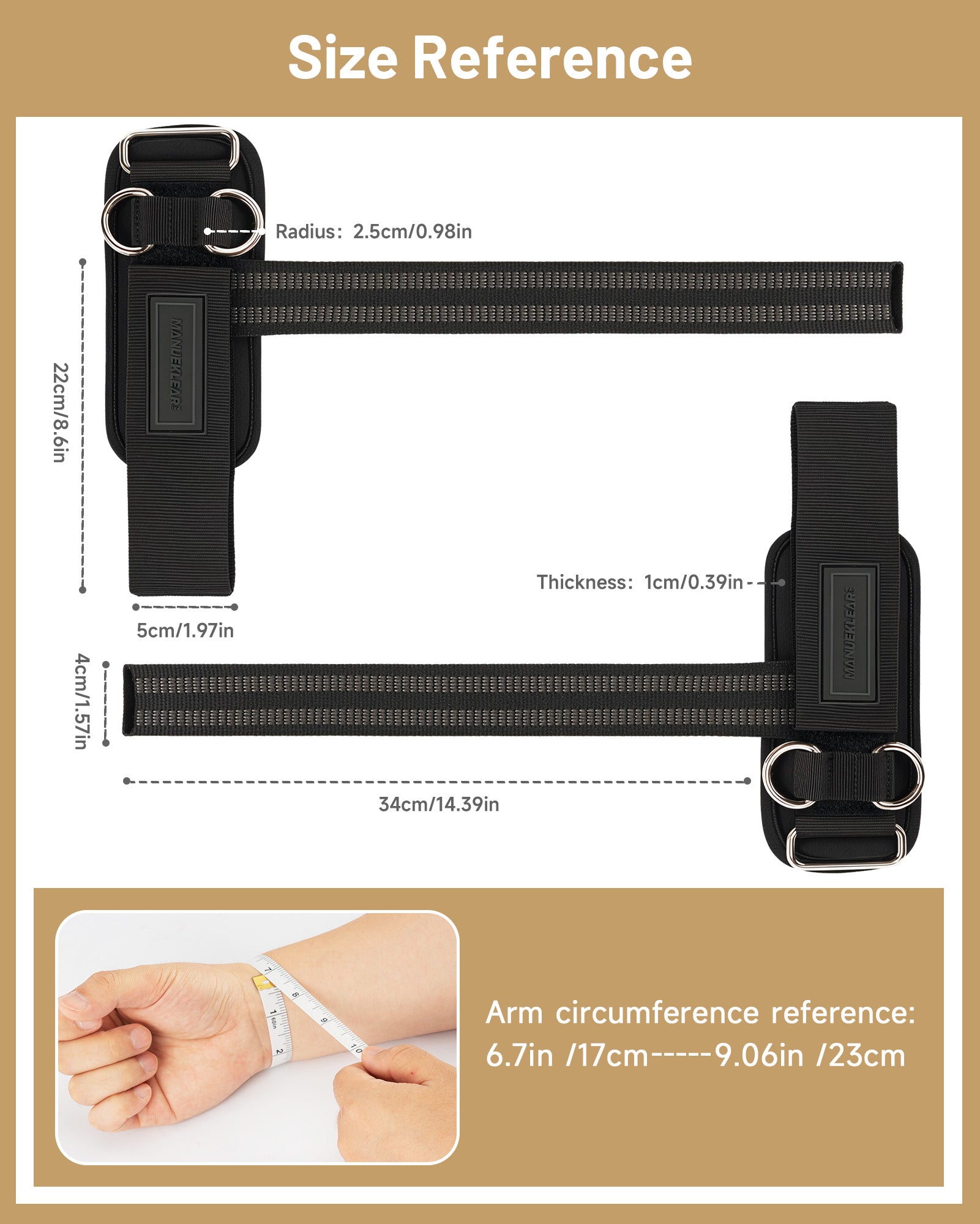 MANUEKLEAR Non-Slip Weightlifting Wrist Straps – D-Ring Gym Lifting Straps with Cushioned Support for Men & Women
