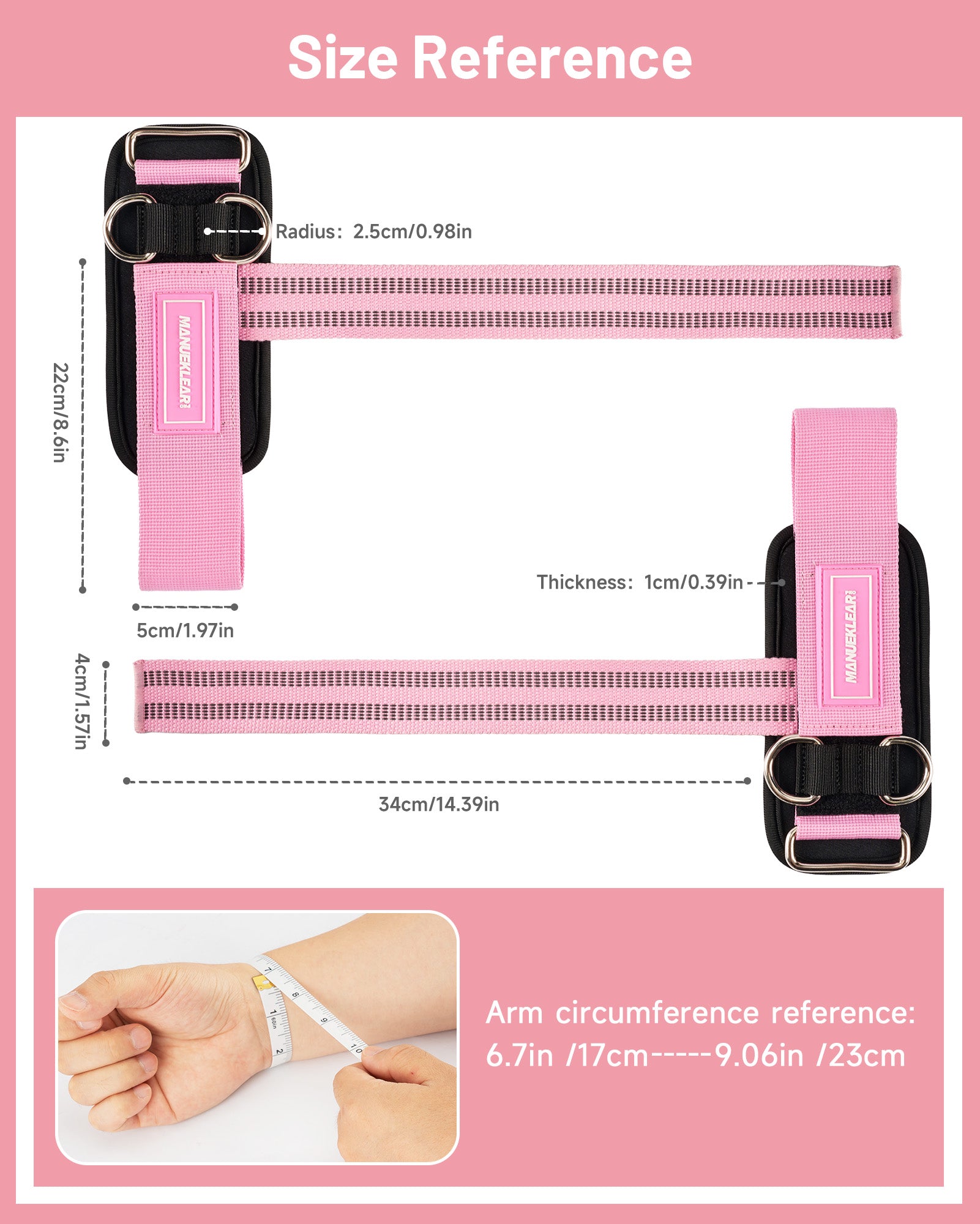 MANUEKLEAR Non-Slip Weightlifting Wrist Straps – D-Ring Gym Lifting Straps with Cushioned Support for Men & Women
