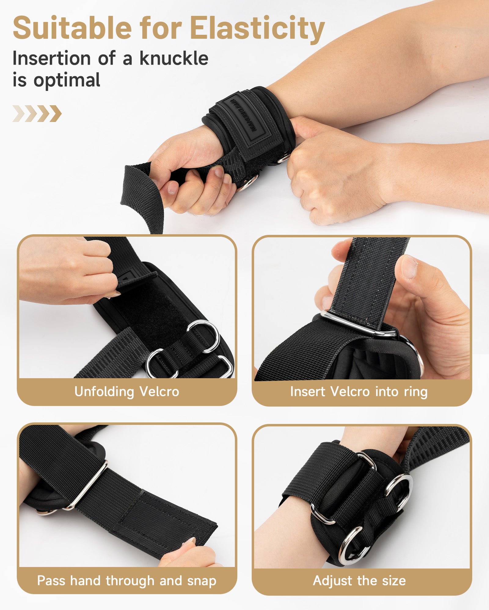 MANUEKLEAR Non-Slip Weightlifting Wrist Straps – D-Ring Gym Lifting Straps with Cushioned Support for Men & Women