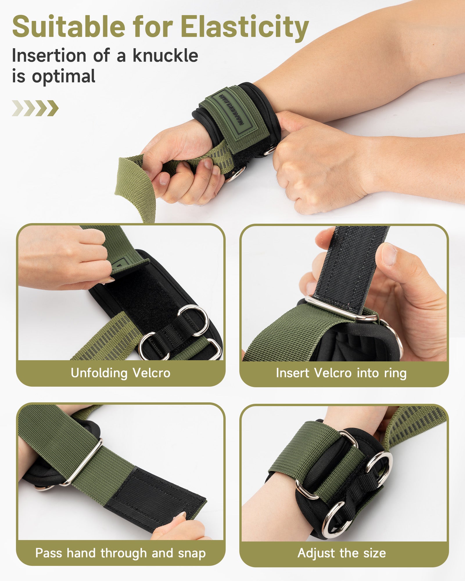 MANUEKLEAR Non-Slip Weightlifting Wrist Straps – D-Ring Gym Lifting Straps with Cushioned Support for Men & Women