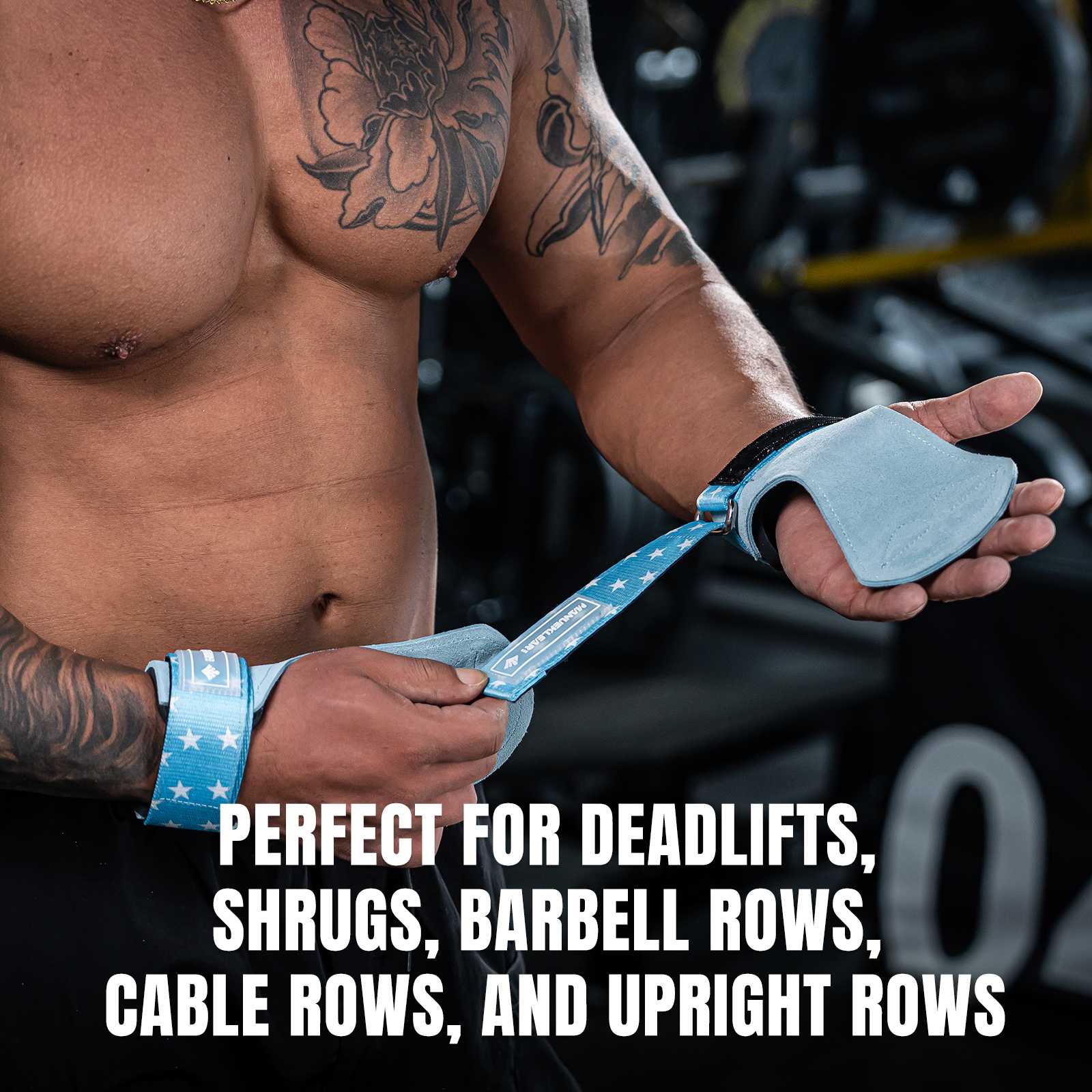 MANUEKLEAR Stylish Double Leather Lifting Straps | Cushioned Wrist Support