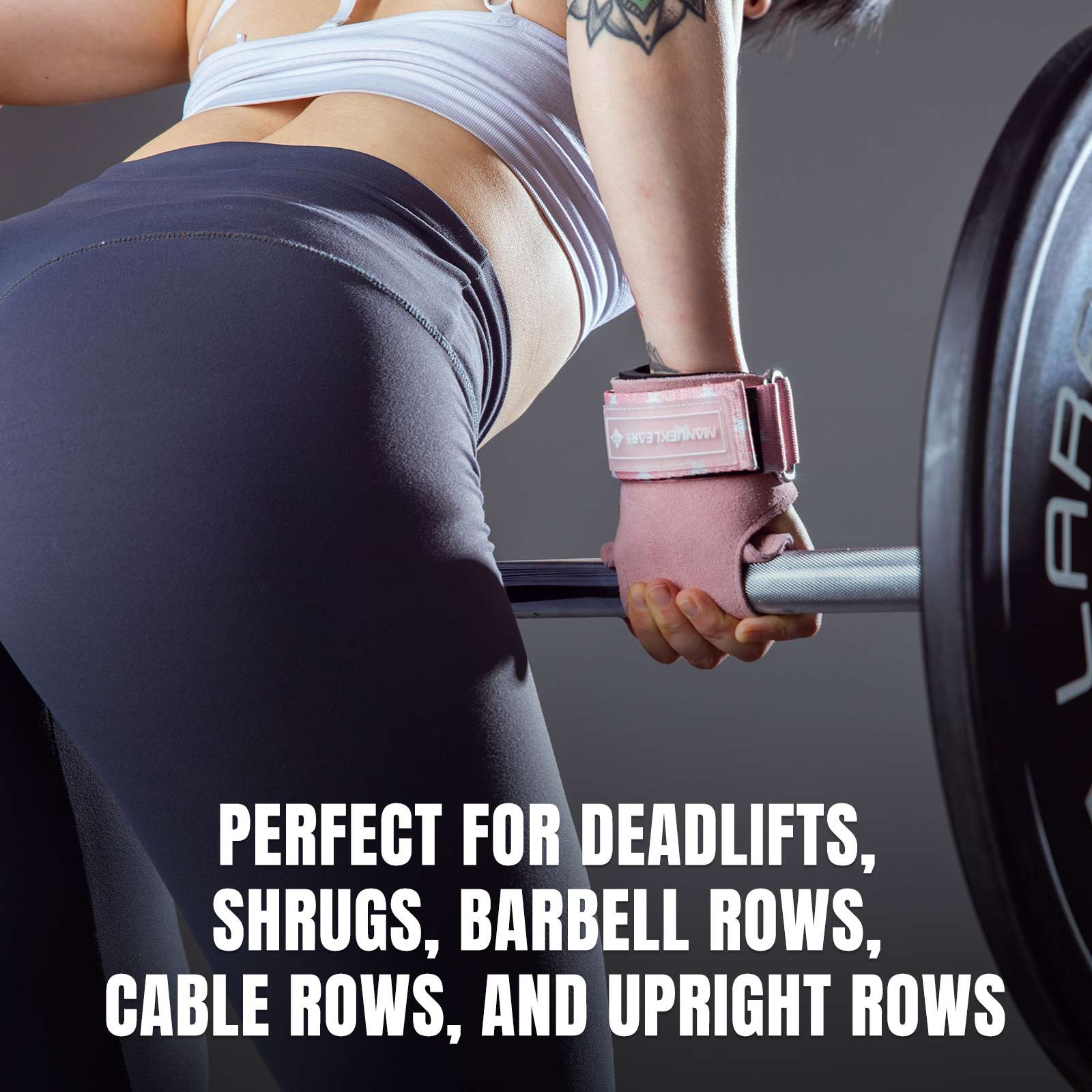 MANUEKLEAR Stylish Double Leather Lifting Straps | Cushioned Wrist Support