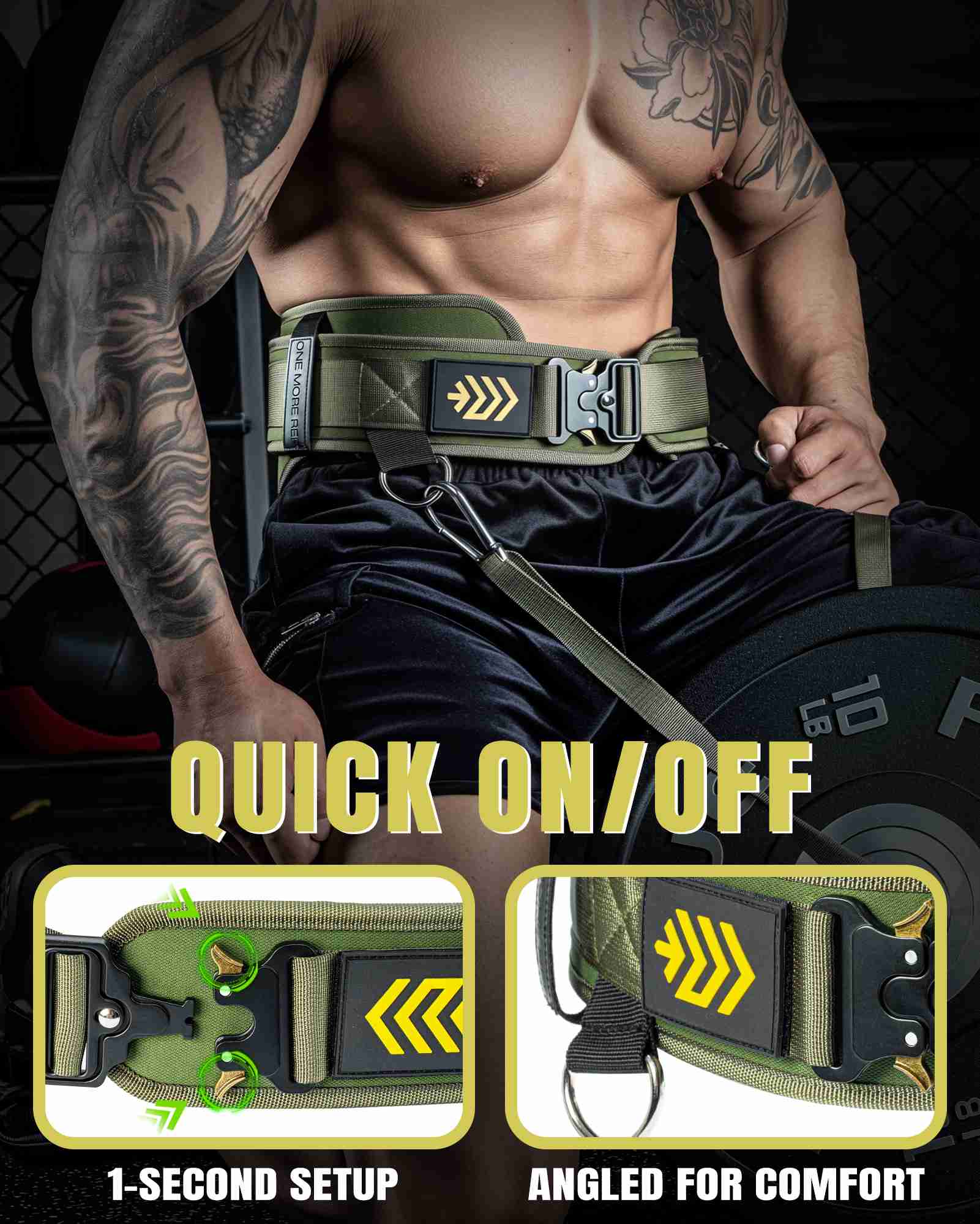 MANUEKLEAR 2-in-1 Weightlifting Belt | 36.7" Rope | Double-Layer for Gym