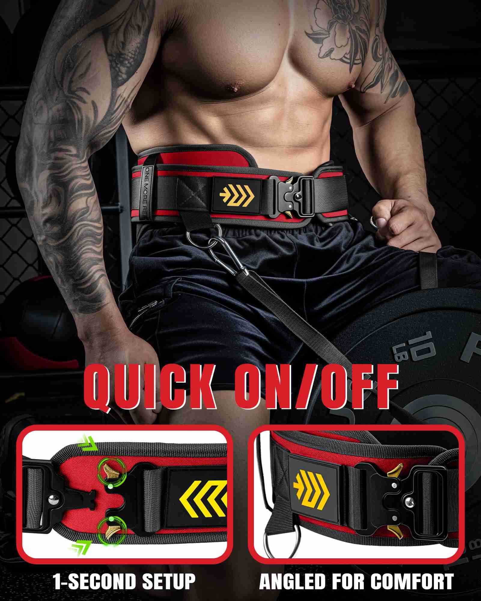 MANUEKLEAR 2-in-1 Weightlifting Belt | 36.7" Rope | Double-Layer for Gym