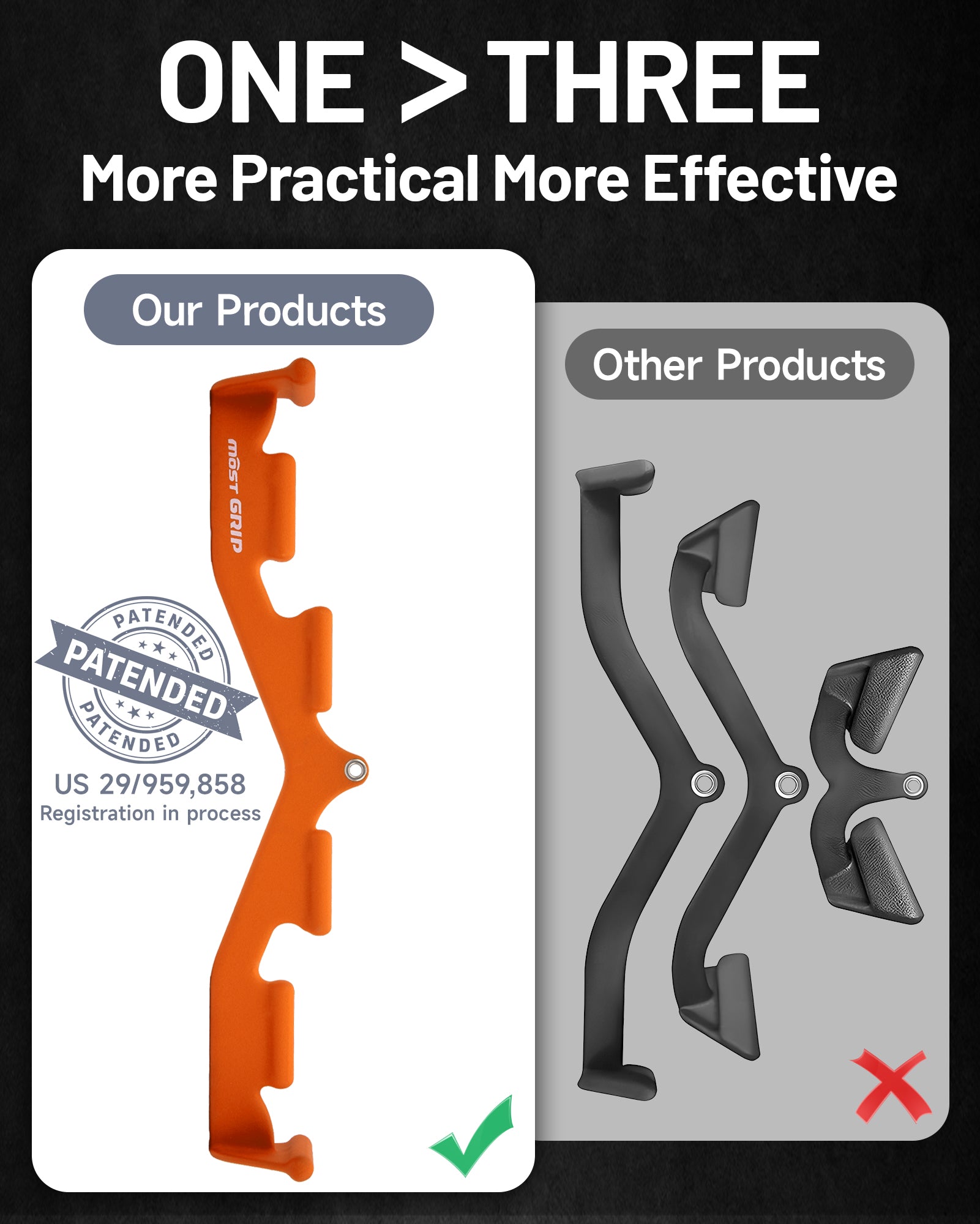 One orange pulldown bar delivers results equal to three competitor bars