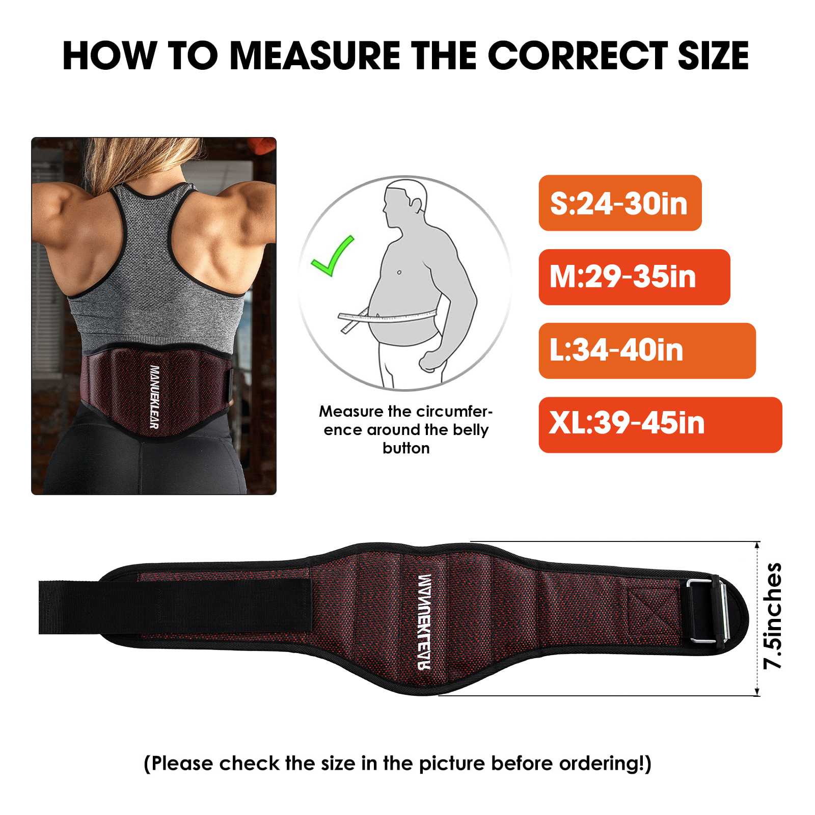 Hot Sale Premium Weightlifting Belt for Men Women - 7.5 Inch