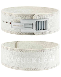 MANUEKLEAR 10mm quick-lock lever weightlifting belt in pearl white