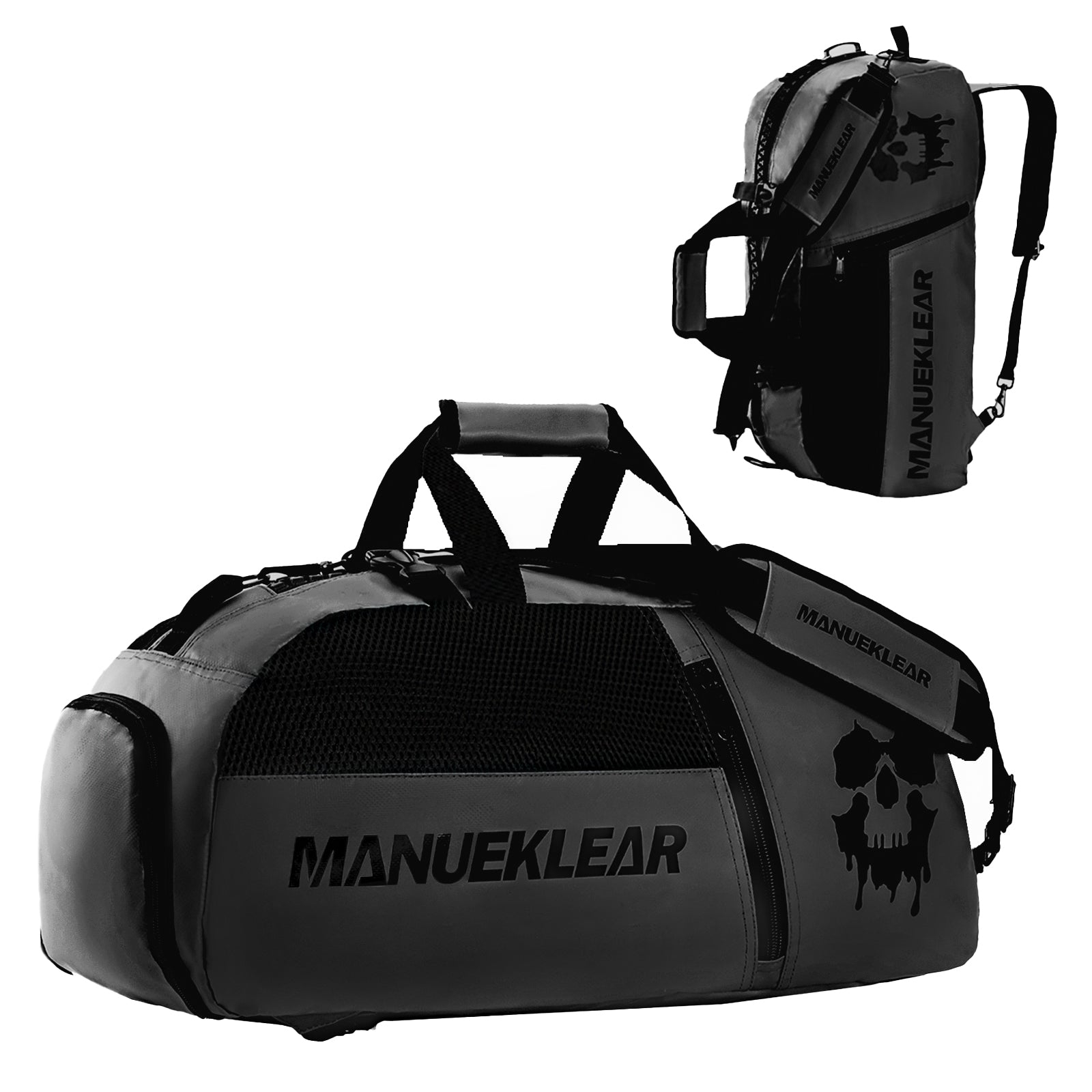 MANUEKLEAR 3-in-1 Waterproof Gym Duffle Bag with Shoe Compartment