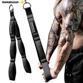 MANUEKLEAR 3 Grip Lengths in 1 Tricep Rope Cable Attachment with Ergonomic Handles, Greater ROM for Tricep Push Down Attachment Professional Gym Rope for Overhead Extension