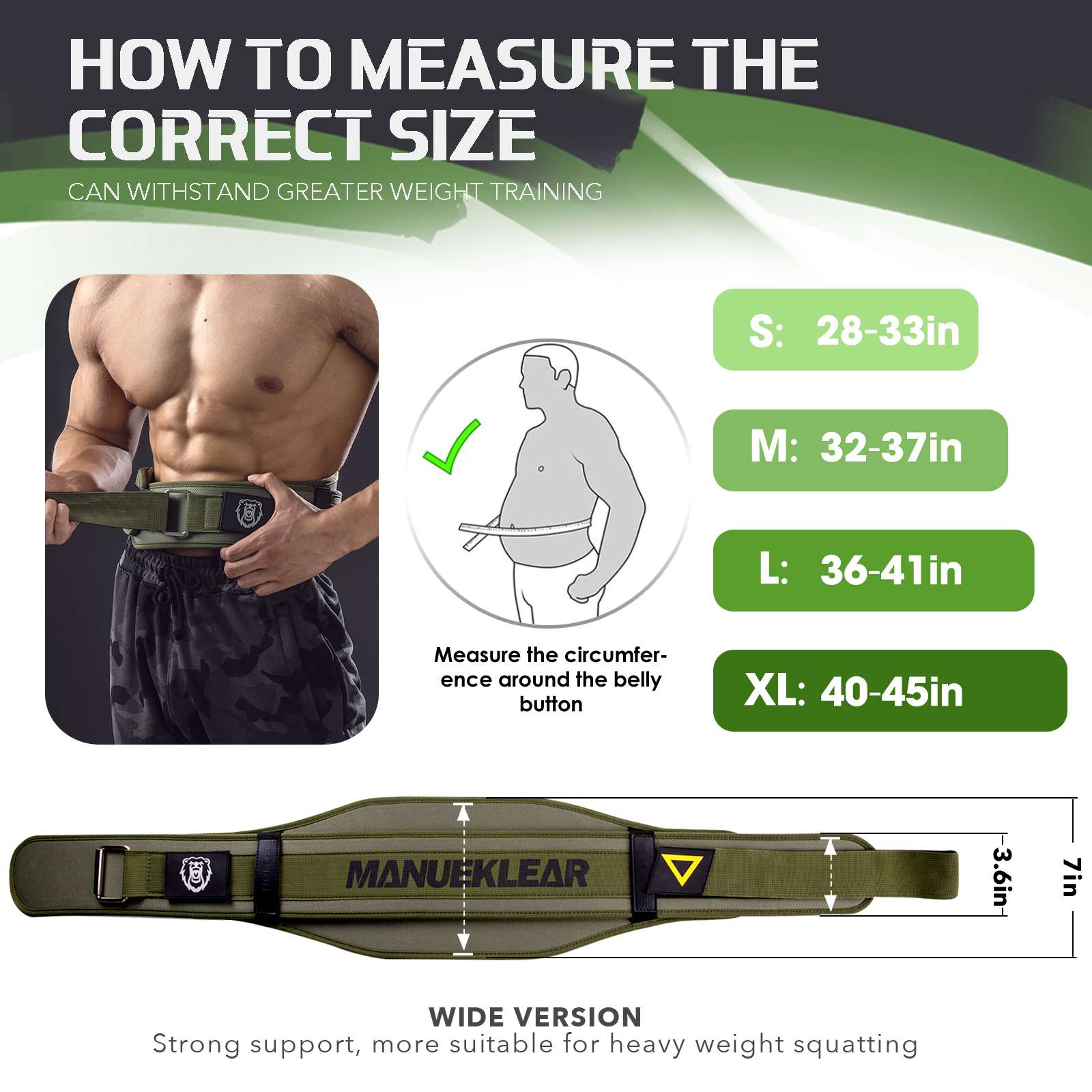 MANUEKLEAR Weight Lifting Belt