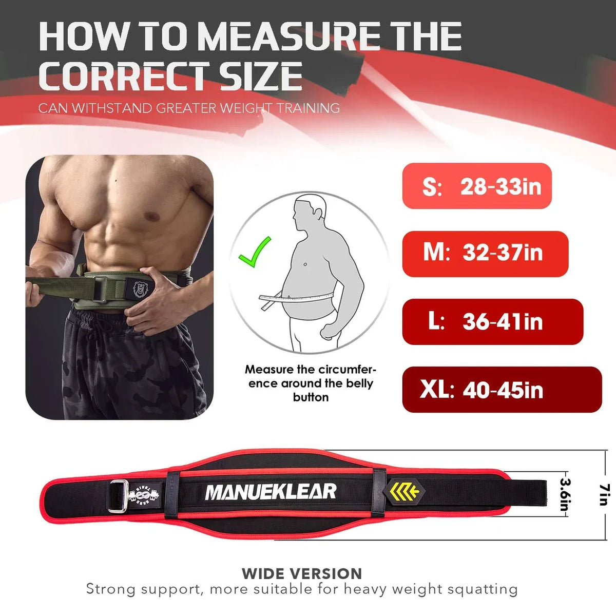 MANUEKLEAR gym weight belt