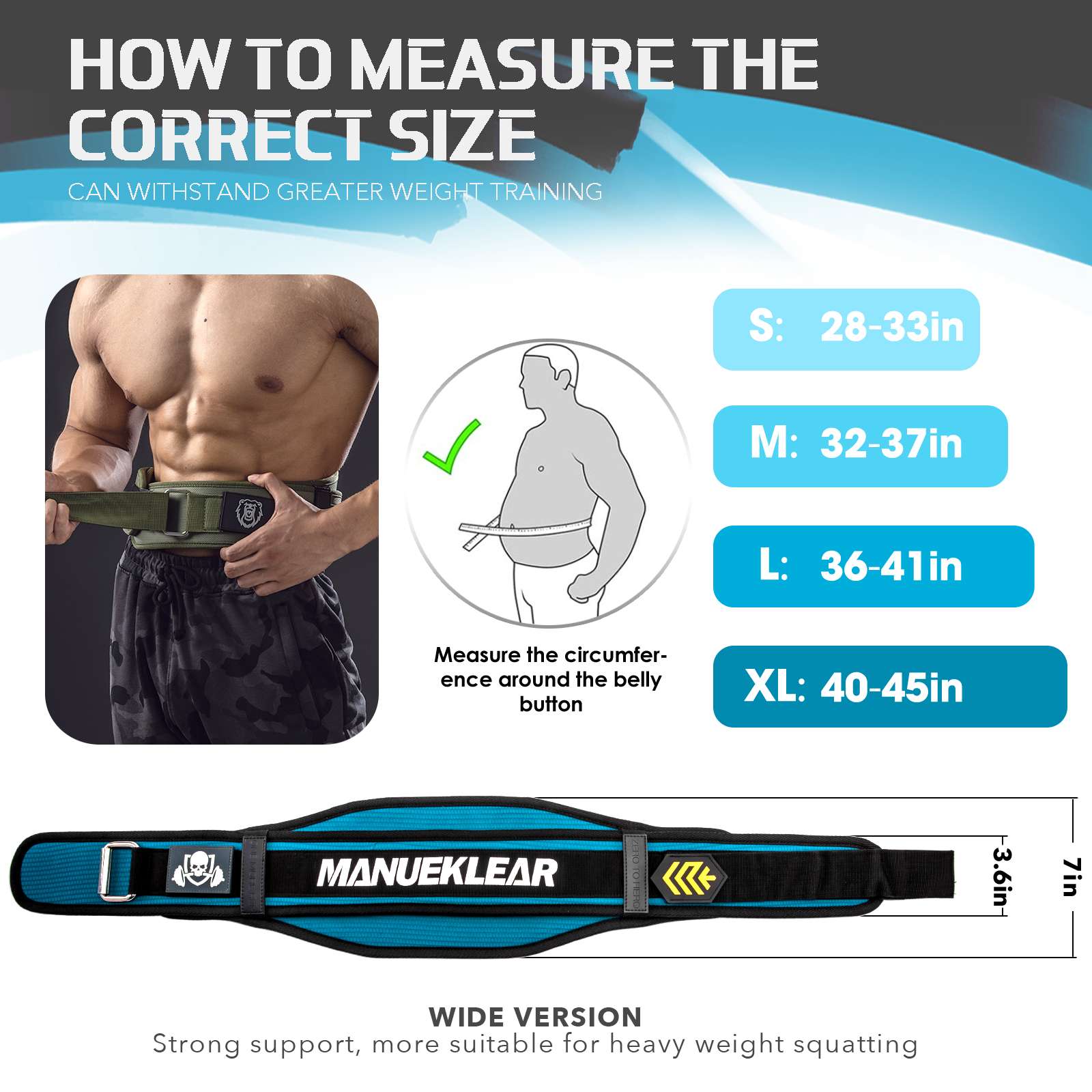 MANUEKLEAR Weight Lifting Belt