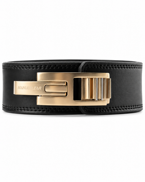 Adjustable weightlifting lever belt in black/gold