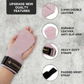 MANUEKLEAR  Stylish Double  Leather Lifting Straps | Cushioned Wrist Support