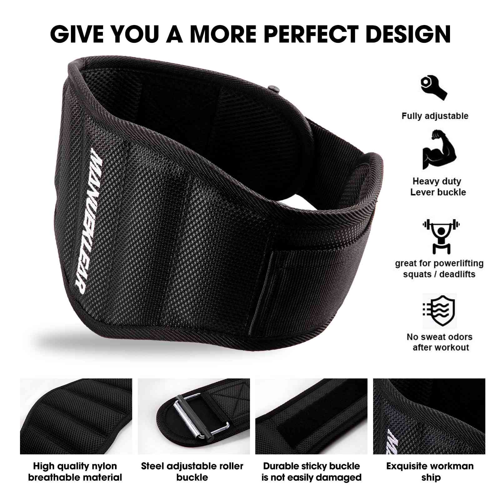 2023 Hot Sale Premium Weightlifting Belt for Men Women 7.5 Inch