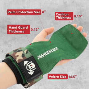 MANUEKLEAR Double Leather Lifting Straps with Wrist Cushion