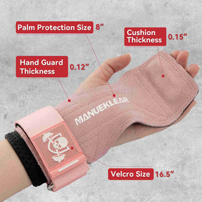 MANUEKLEAR Double Leather Lifting Straps with Wrist Cushion