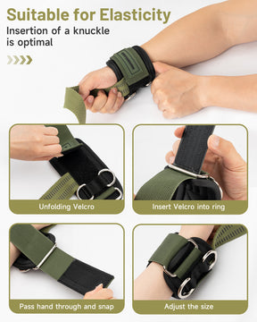 MANUEKLEAR Non-Slip Weightlifting Wrist Straps – D-Ring Gym Lifting Straps with Cushioned Support for Men & Women
