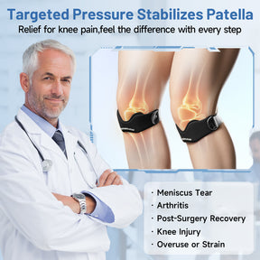 MANUEKLEAR V-Shaped Patella Bands, Adjustable Flex Wrap Patellar Tendon Support Strap for Men Women, Silicone Patella Knee Straps Suitable for Pain Relief Running Hiking Basketball, (2pcs)
