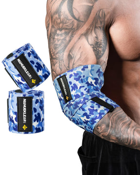 MANUEKLEAR Bench Press Elbow Sleeve Weightlifting for Men and Women, 40" Nylon Elbow Wraps for Weightlifting and Powerlifting