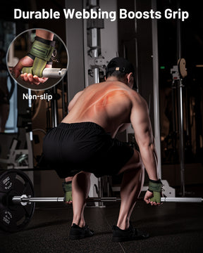 MANUEKLEAR Non-Slip Weightlifting Wrist Straps – D-Ring Gym Lifting Straps with Cushioned Support for Men & Women