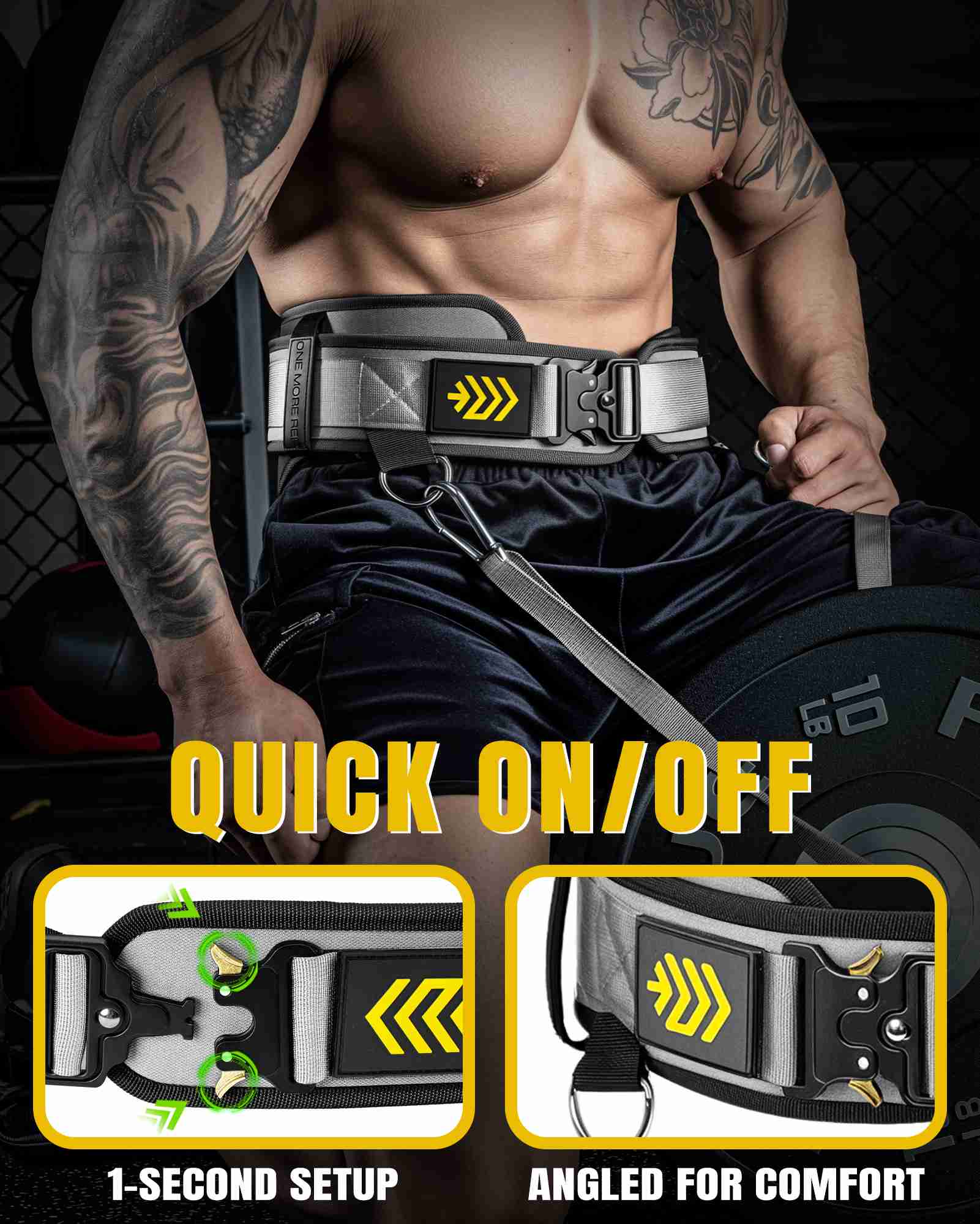 MANUEKLEAR 2-in-1 Weightlifting Belt | 36.7" Rope | Double-Layer for Gym