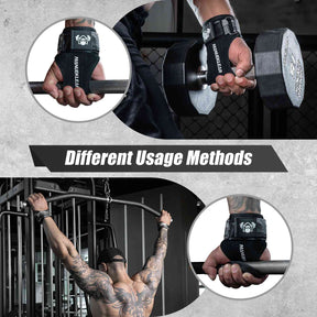 MANUEKLEAR Double Leather Lifting Straps with Wrist Cushion