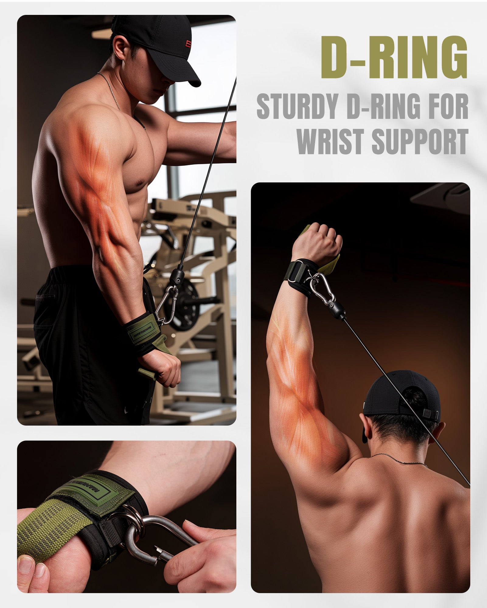 MANUEKLEAR Non-Slip Weightlifting Wrist Straps – D-Ring Gym Lifting Straps with Cushioned Support for Men & Women