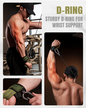 MANUEKLEAR Non-Slip Weightlifting Wrist Straps – D-Ring Gym Lifting Straps with Cushioned Support for Men & Women
