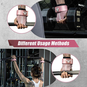 MANUEKLEAR Double Leather Lifting Straps with Wrist Cushion