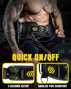 MANUEKLEAR 2-in-1 Weightlifting Belt | 36.7" Rope | Double-Layer for Gym