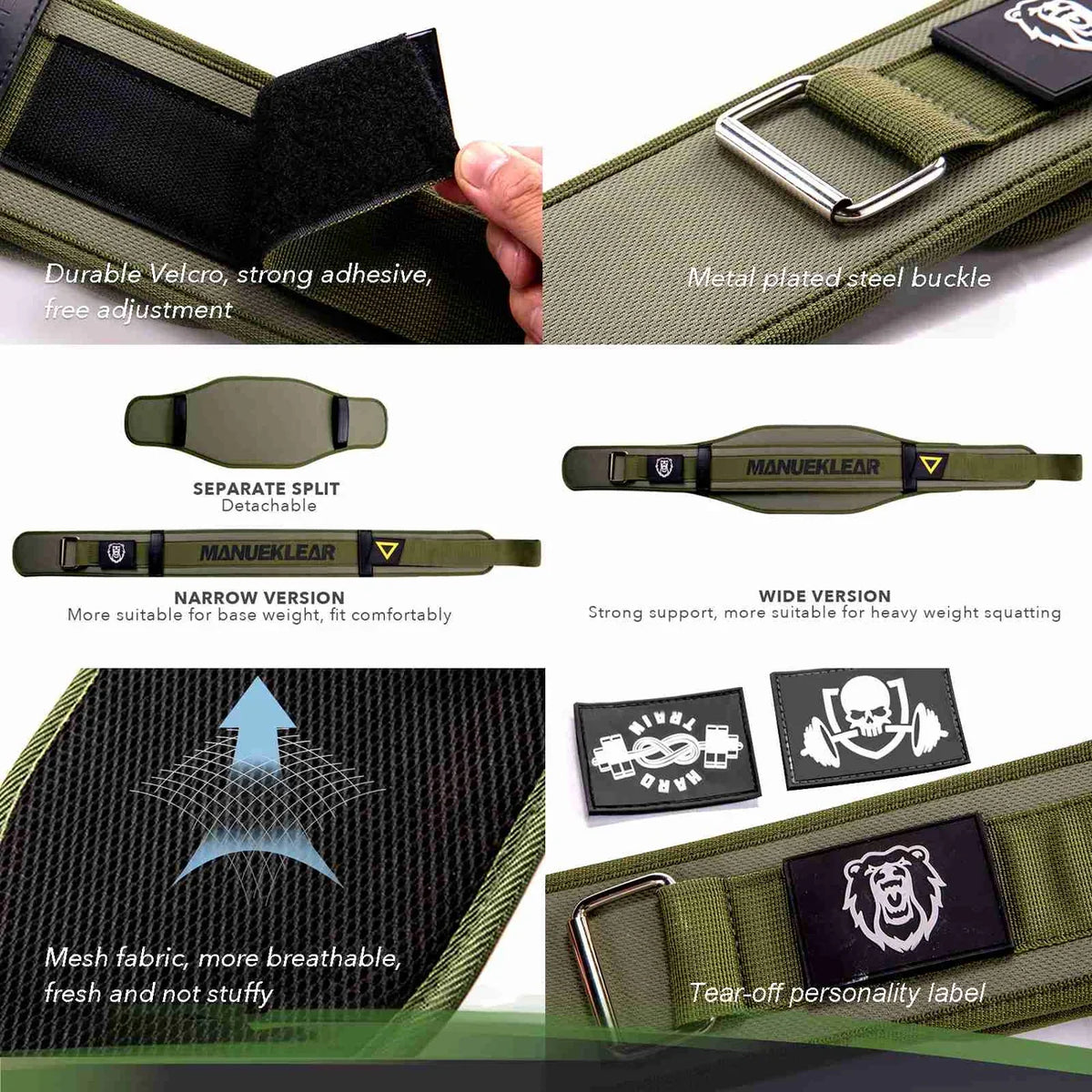 MANUEKLEAR gym weight belt