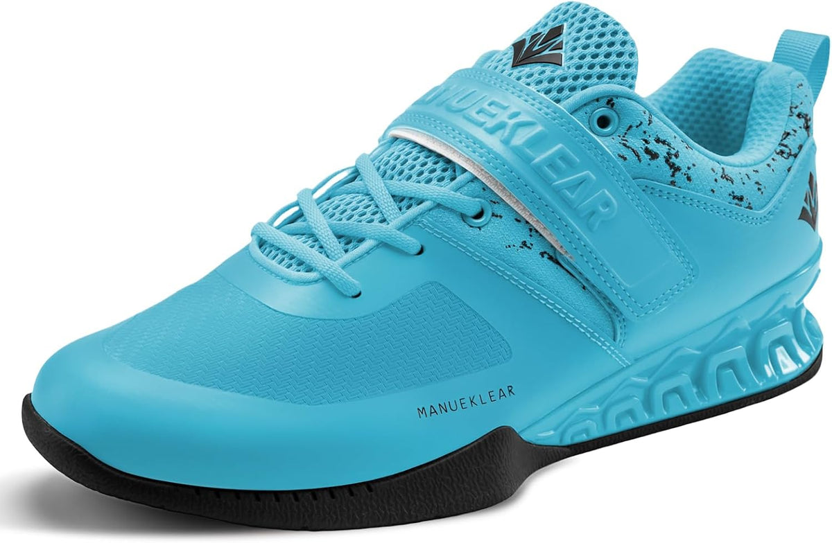MANUEKLEAR professional squat and weightlifting shoes in peaceful blue