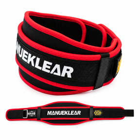 MANUEKLEAR breathable core-support lifting belt in ruby red