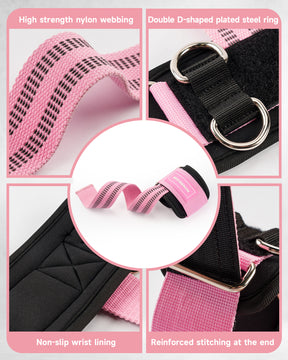 MANUEKLEAR Non-Slip Weightlifting Wrist Straps – D-Ring Gym Lifting Straps with Cushioned Support for Men & Women