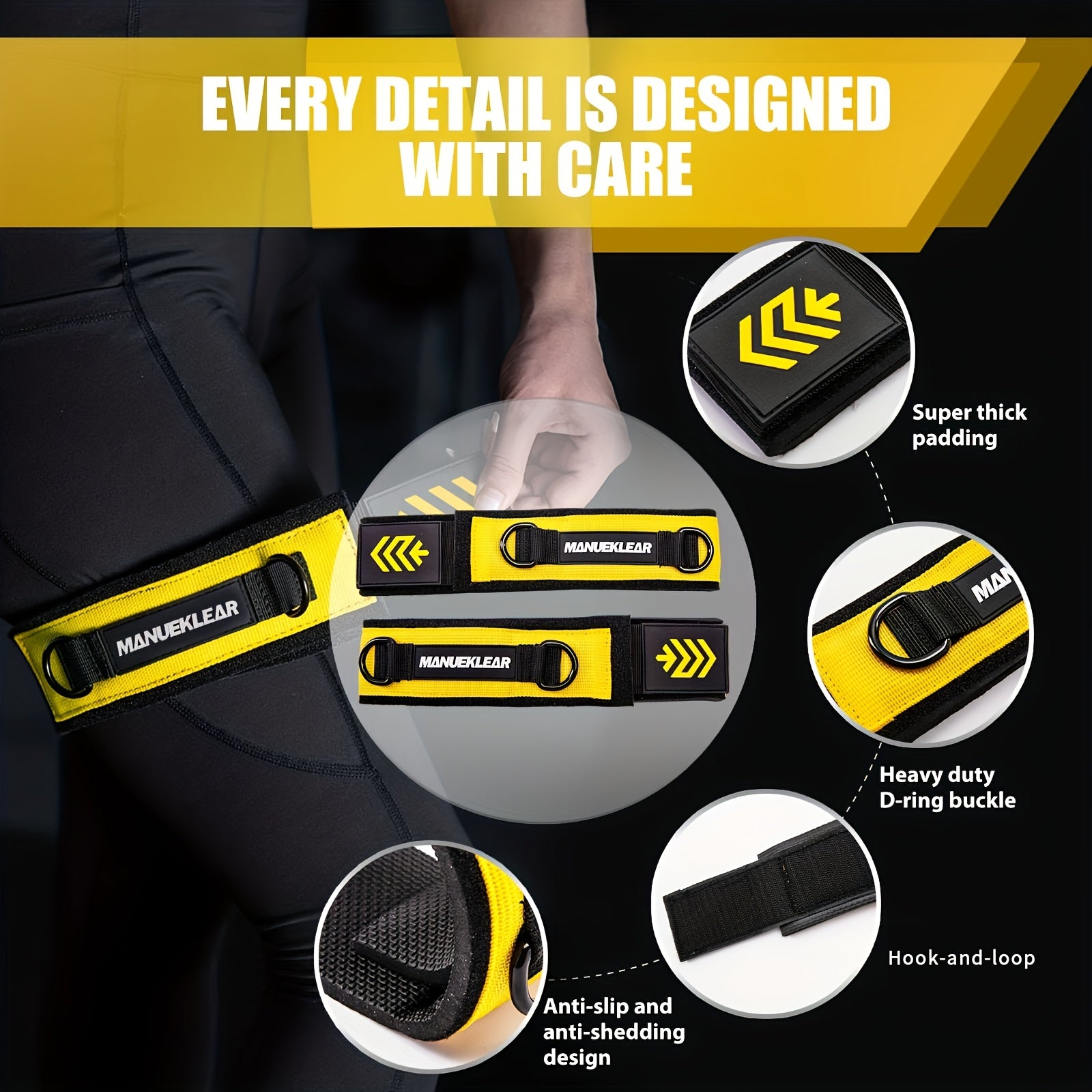 MANUEKLEAR Blood Flow Restriction Leg Straps – Secure & Portable Training Bands