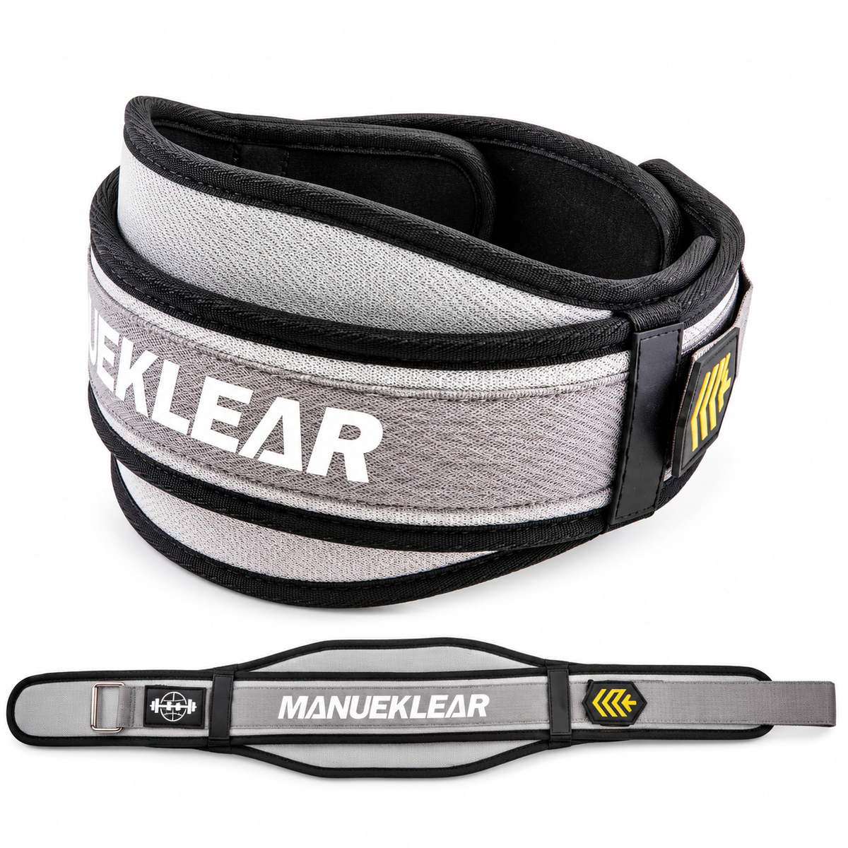 MANUEKLEAR breathable core-support lifting belt in misty gray