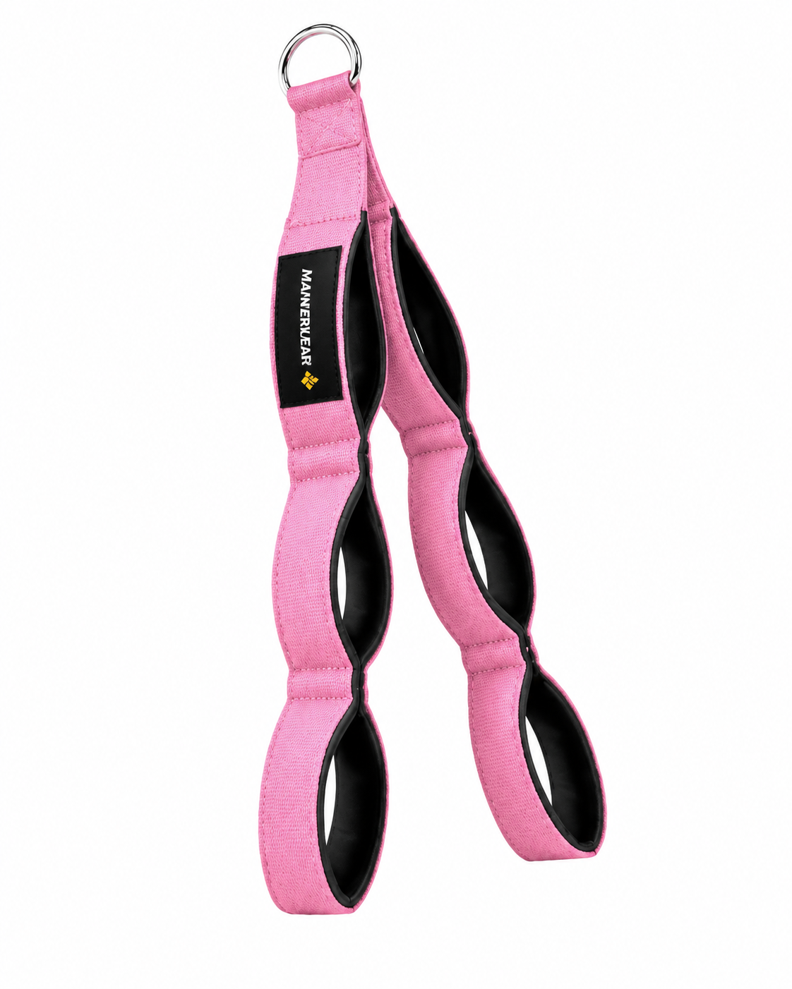 MANUEKLEAR 24-inch 3-grip tricep rope cable attachment in pink
