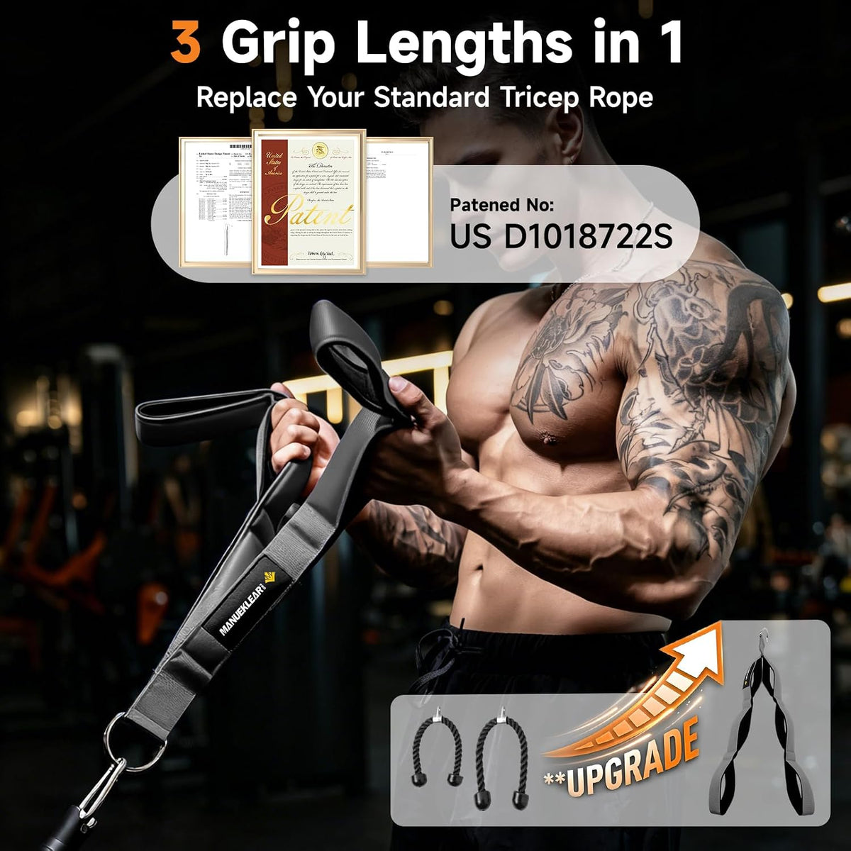 MANUEKLEAR multi-grip tricep rope