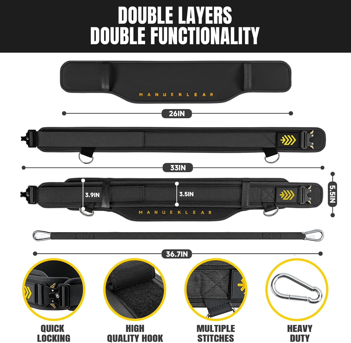 Adjustable belt for weighted dips