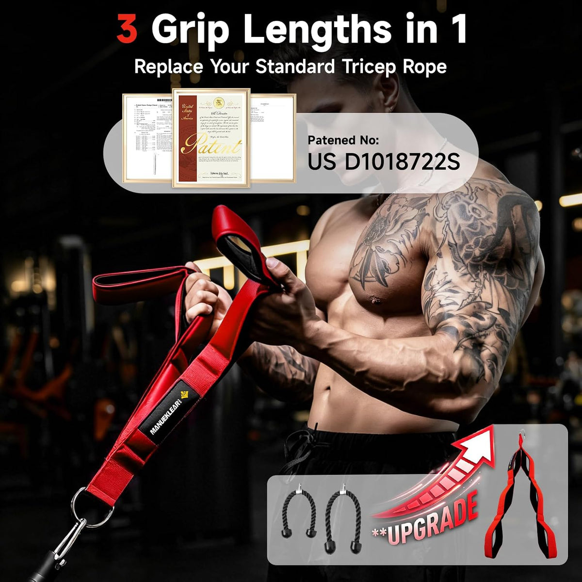 MANUEKLEAR multi-grip tricep rope