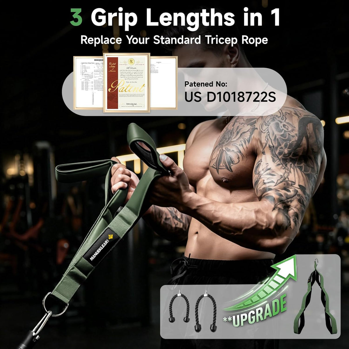 MANUEKLEAR multi-grip tricep rope