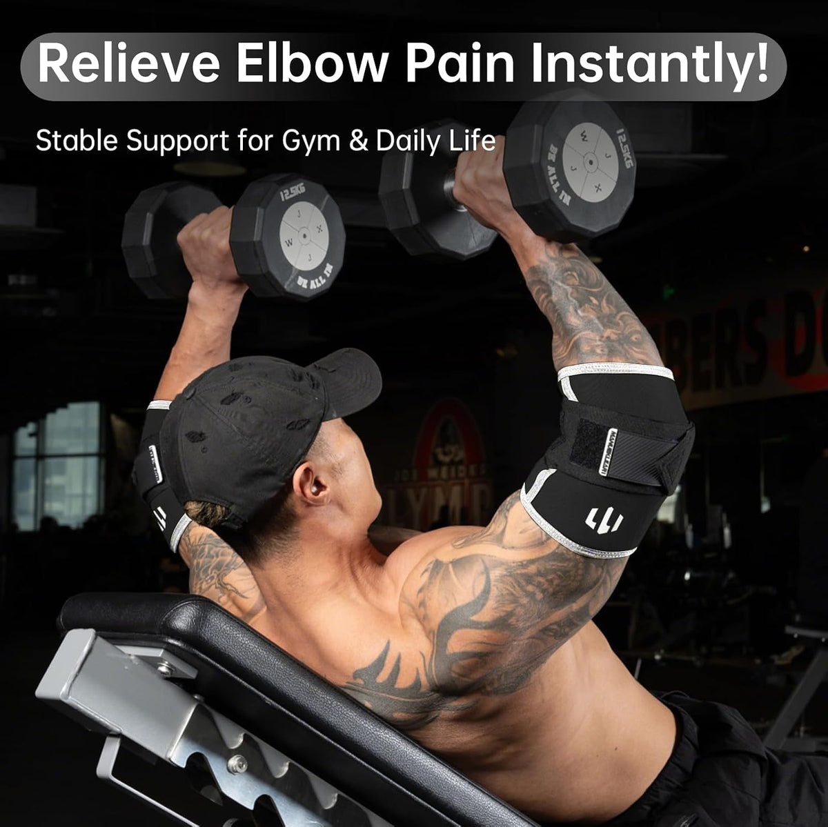 Adjustable Compression Elbow Wraps for Weightlifting(1 Pair)