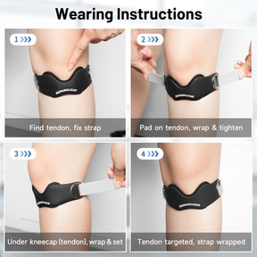 MANUEKLEAR V-Shaped Patella Bands, Adjustable Flex Wrap Patellar Tendon Support Strap for Men Women, Silicone Patella Knee Straps Suitable for Pain Relief Running Hiking Basketball, (2pcs)