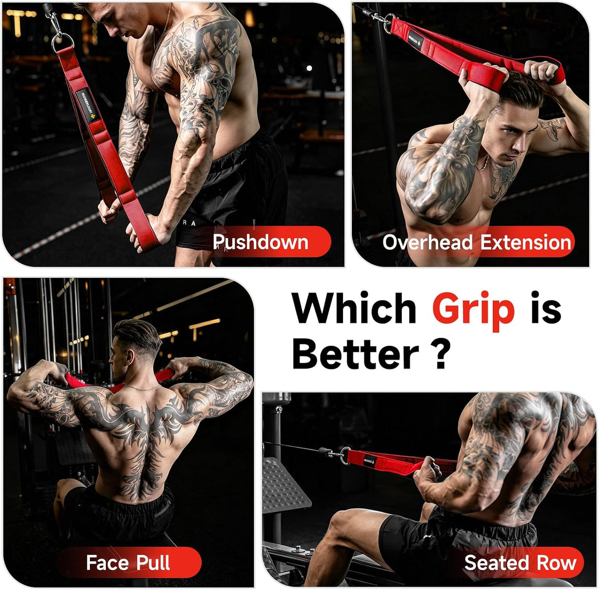 Cable machine tricep rope