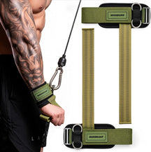 MANUEKLEAR D-ring lifting straps for cable machines in green